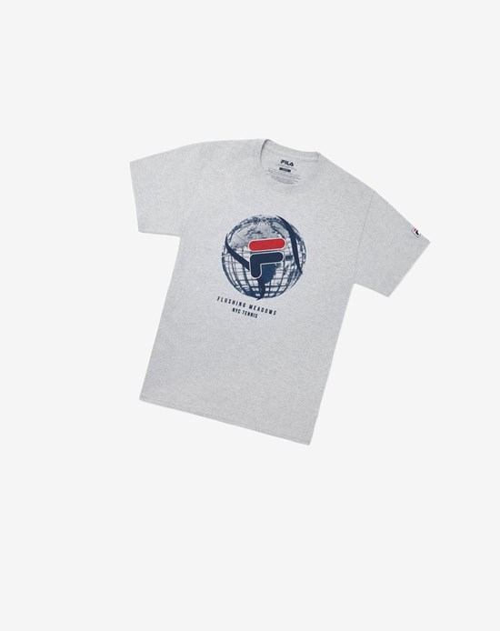 Fila Nyc Globe Tee Grises | 547826-FUN