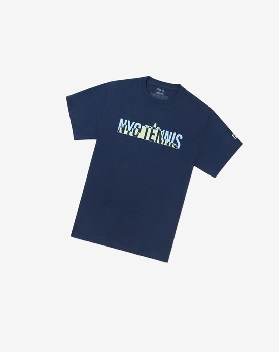 Fila Nyc Tenis Skyline Tee Azul Marino | 435920-FIP