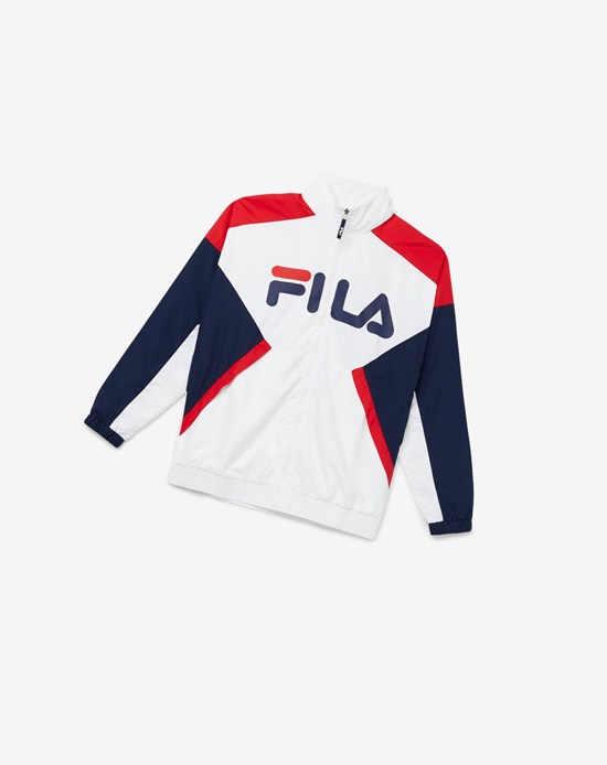 Fila Oliviero Viento Jacket Blancos Rojos | 098136-JZB
