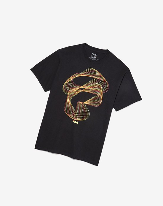 Fila Optical Stitch Tee Negros | 569742-ICM