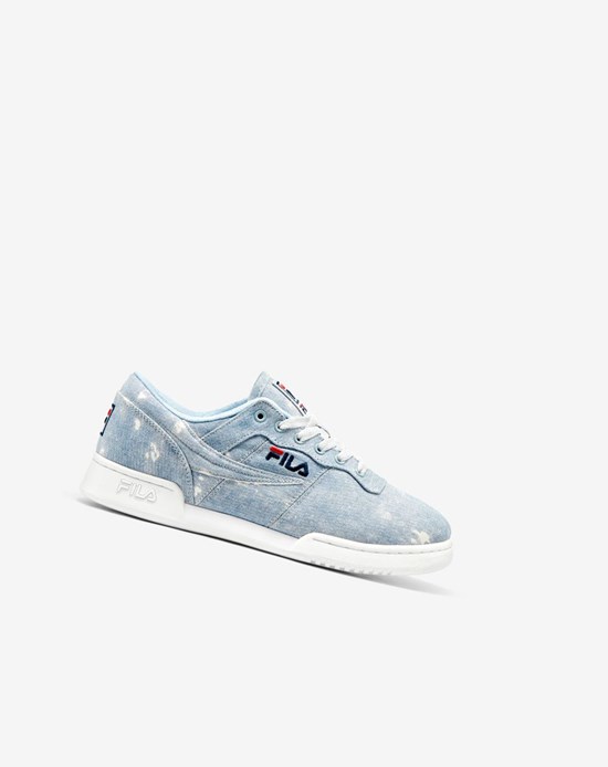 Fila Original Fitness Denim Sneakers Blancos Azul Marino | 962043-TIH