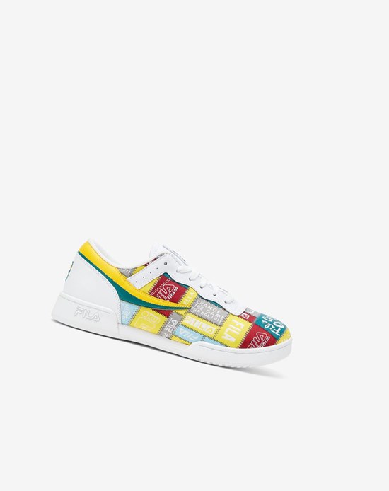 Fila Original Fitness Patchwork Sneakers Blancos Amarillos | 497562-ZYA