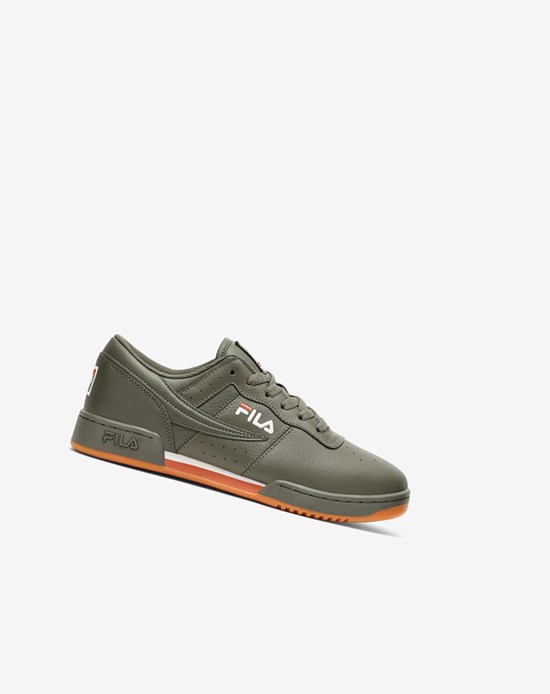 Fila Original Fitness Tenis Shoes Verde Oliva Blancos Rojos | 261350-PXQ