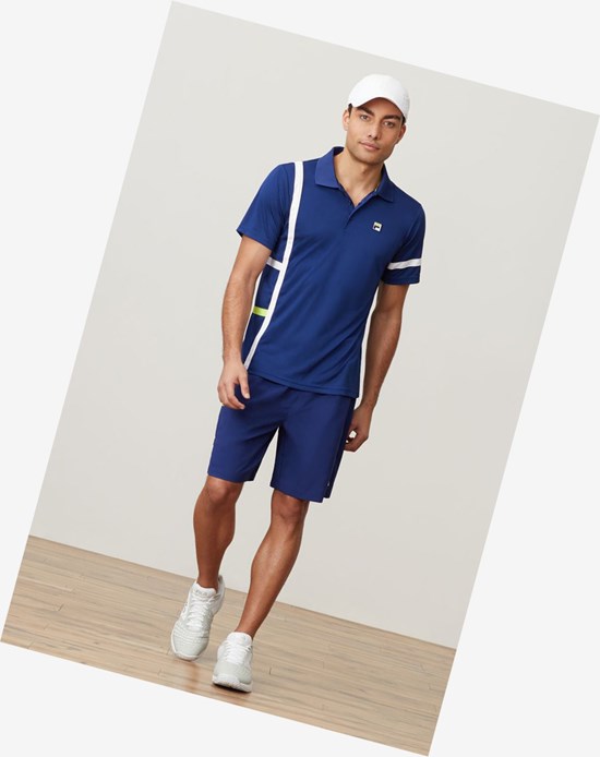 Fila Plr Singles Polo Blup/Wht/Acdl | 852634-WMC
