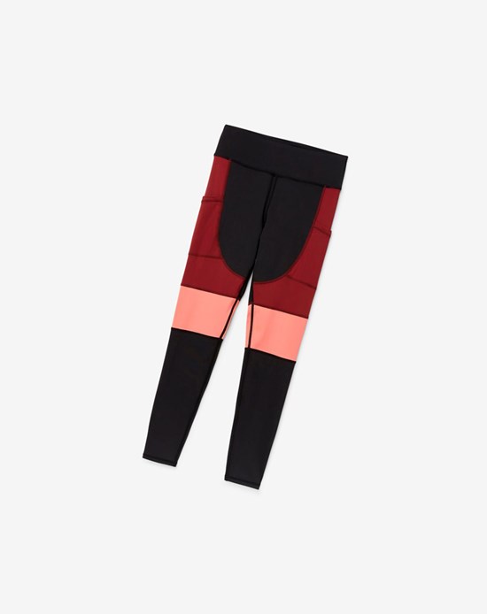 Fila Power Tight Negros Chocolate Rosas | 927850-CPJ