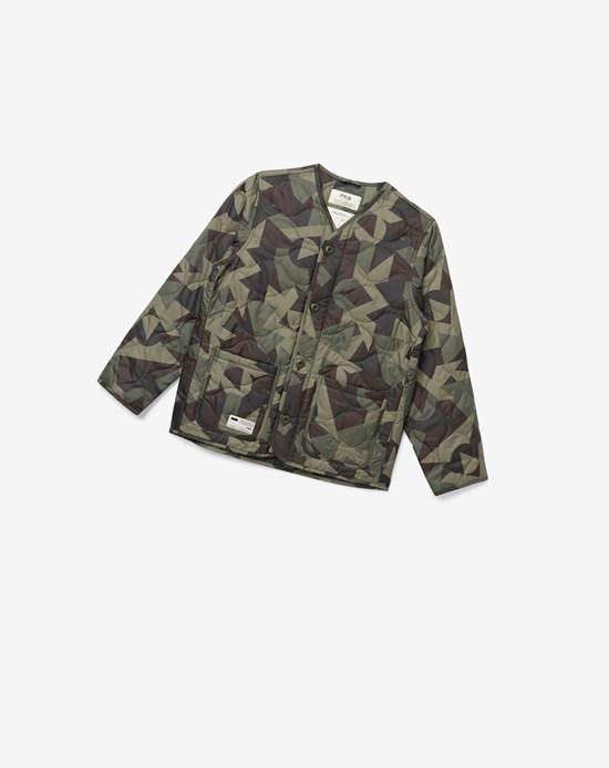 Fila Project 7 Ligeros Acolchado Jacket Kaki | 237810-KSO