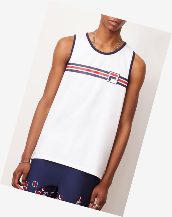 Fila Quillan Tank Blancos Azul Marino Rojos | 821507-WNC
