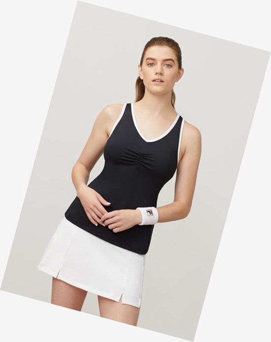Fila Racerback Tank Black/White | 519370-HMJ