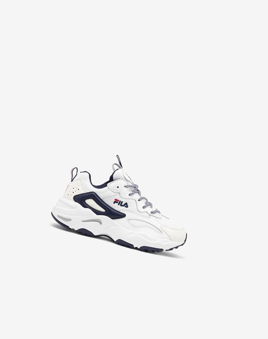 Fila Ray Tracer Sneakers Blancos Azul Marino Rojos | 207954-DMW