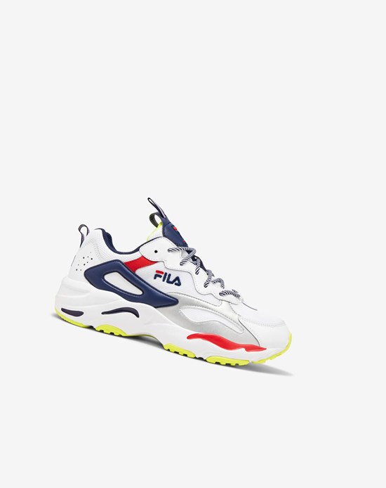 Fila Ray Tracer Sneakers Blancos Azul Marino Rojos | 429536-MJI