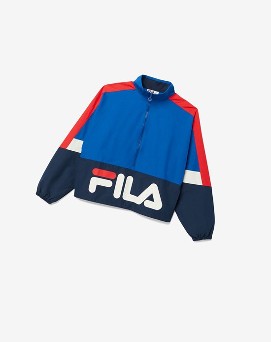 Fila Reid Pista Jacket Azules Rojos | 852413-VFY