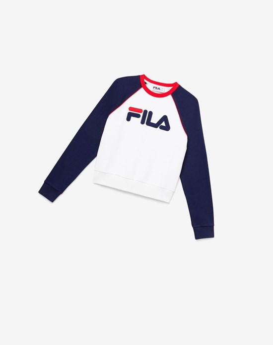 Fila Riccarda Sweatshirt Blancos Rojos | 657409-JSL
