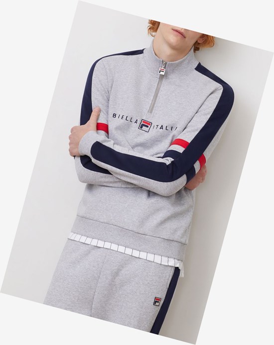 Fila Romolo 1/2 Zip Sweatshirt Lgrym/Peac/Cred | 547392-ZNC