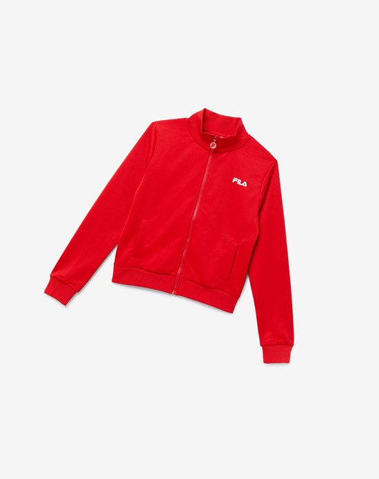 Fila Roopam Pista Jacket Rojos Blancos | 841397-TCN