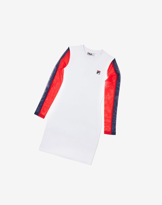 Fila Ruhi Vestido Blancos Rojos | 602319-QSI