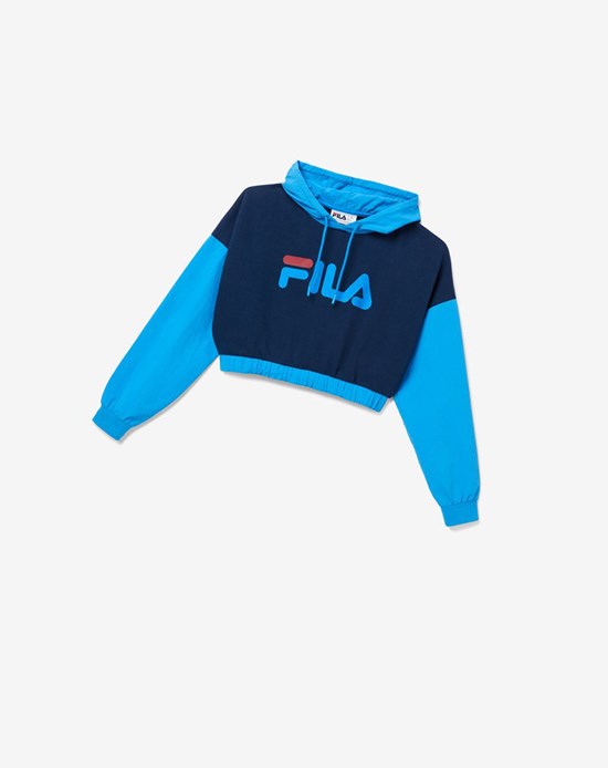 Fila Saachi Hoodie Azules Rojos | 403718-XSA