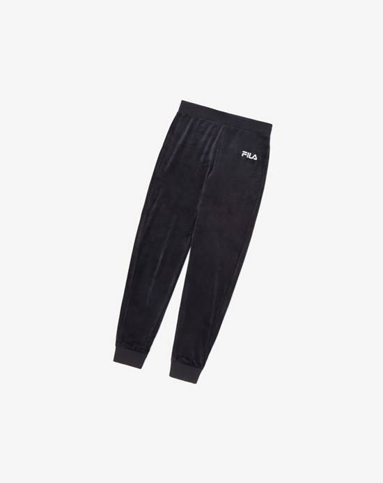 Fila Sara Velour Jogger Negros | 012485-UBQ