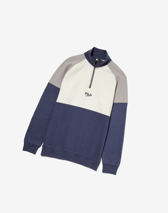 Fila Sebastian Half Zip Pullover 290 Ash / Rabbit | 850273-MNR