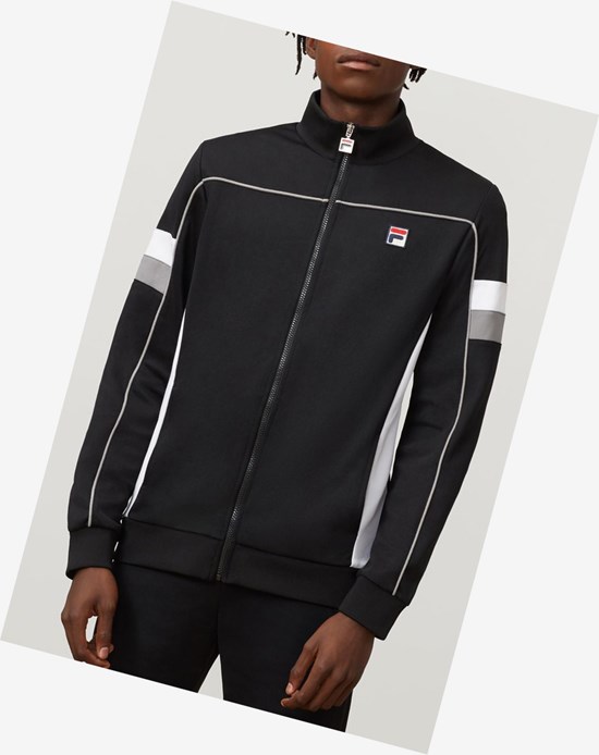Fila Slalom Pista Jacket Blk/Wht/Fgry | 712360-WCS