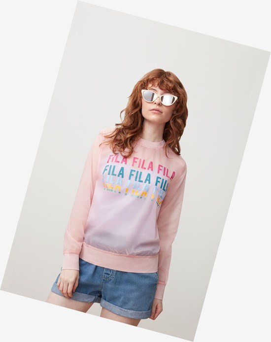Fila Sol Sheer Woven Sweatshirt Pkchk/Fprp | 972861-OSP