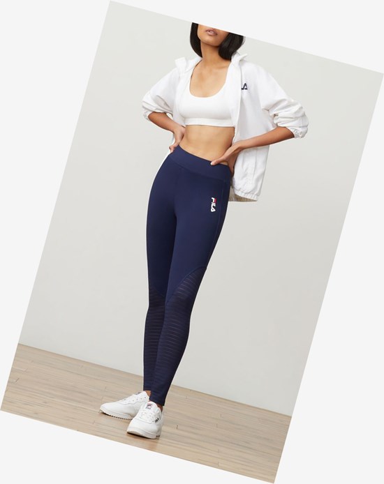 Fila Soni Burnout High Rise Legging Peacoat | 194385-WXP
