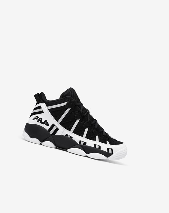 Fila Stackhouse Spaghetti Sneakers Blancos Negros Plateados | 497362-DKI