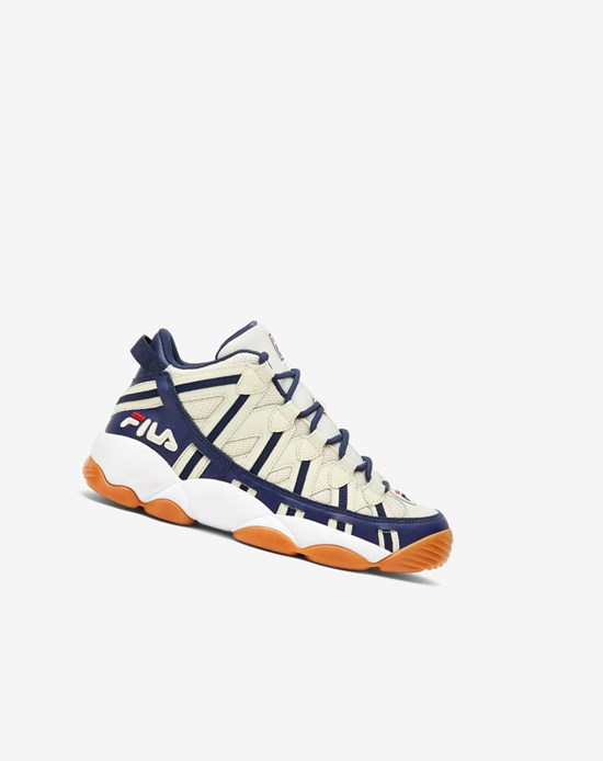 Fila Stackhouse Spaghetti Sneakers Creme Blancos Azul Marino | 538649-KXZ