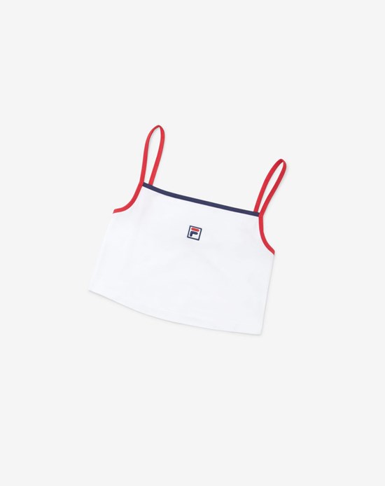 Fila Sun Cropped Tank Blancos Rojos | 639018-VOE
