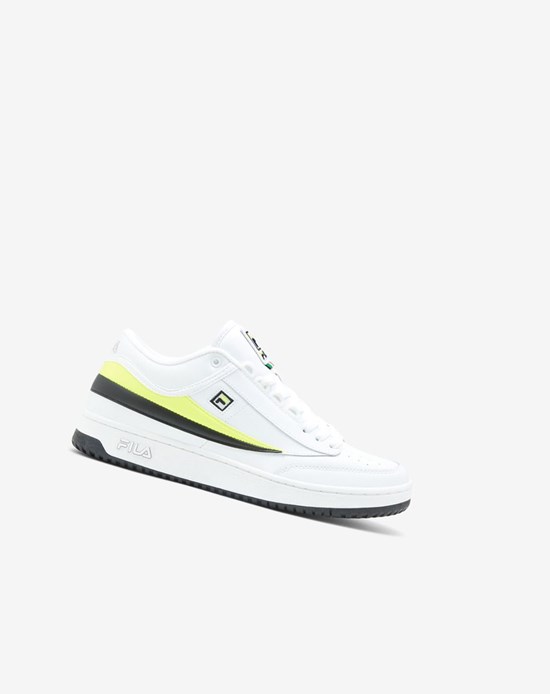 Fila T-1 Mid Tenis Shoes Blancos Amarillos Negros | 587362-RQC