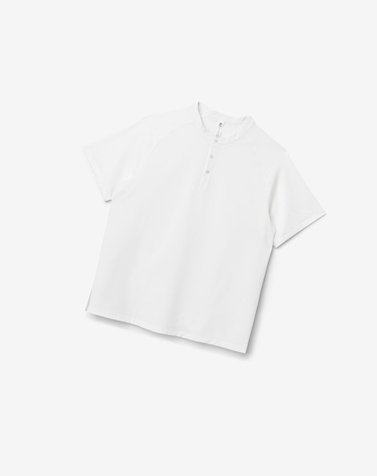 Fila Tie Breaker Corta Sleeve Henley Blancos Blancos | 718965-XWV