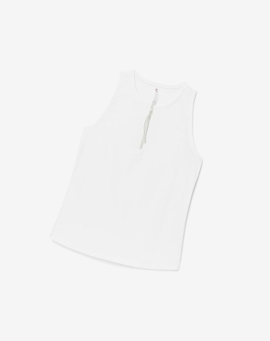Fila Tie Breaker Front-zip Full Coverage Tank Blancos | 905682-JRO