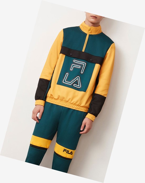Fila Tiger Mesh 1/4 Zip Atdp/Citr/Blk | 197508-PFB