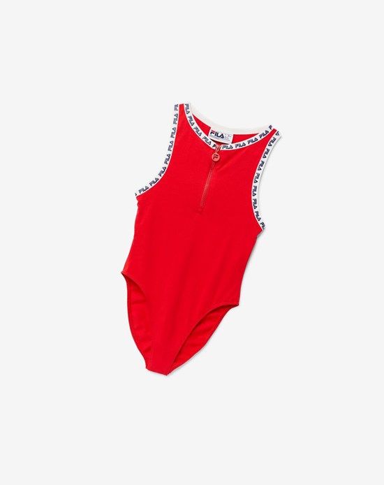 Fila Ulka Bodysuit Rojos Blancos | 678249-ATP