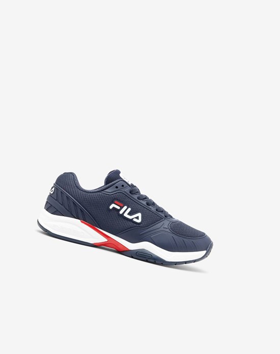 Fila Volley Zone Tenis Shoes Azul Marino Rojos Blancos | 724615-NVD