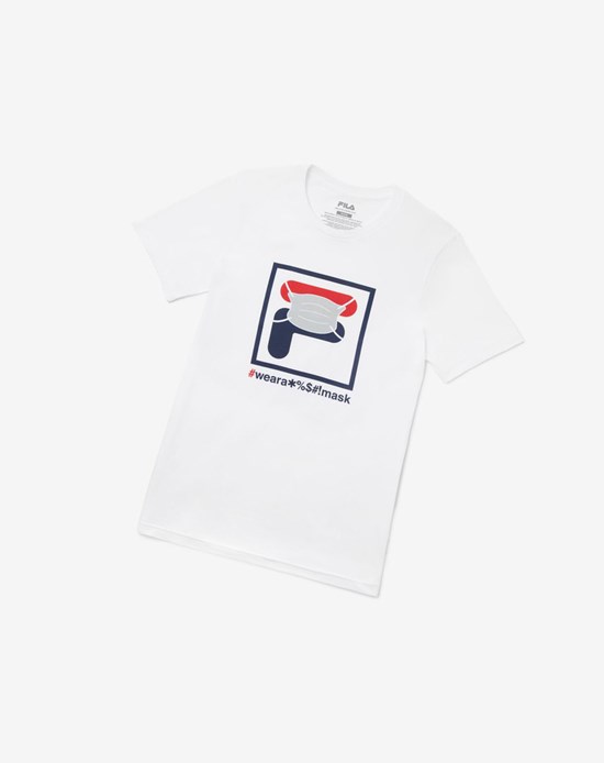 Fila Wear A Mask Tee Fila.Com Exclusive Blancos | 586043-ERZ