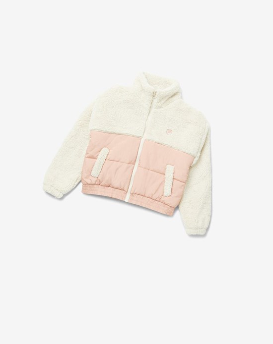 Fila Yauvani Cropped Puffer Jacket Rosas | 817305-YEC